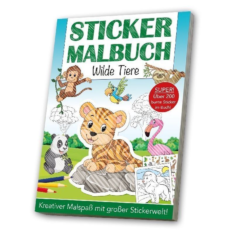 Stickermalbuch Wilde Tiere von MEDIA