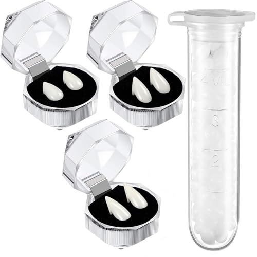 4 Pieces Vampir Zähne Vampirzähne Erwachsene/Kinder, 3 Sizes Vampire Teeth Vampirgebiss mit 1 Rohr Zähne Pellets Kleber für Cosplay Party Requisiten Halloween Party 4 Pieces Vampir Zähne Vampirzähne Erwachsene/Kinder, 3 Sizes Vampire Teeth Vampirgebiss mit 1 Rohr Zähne Pellets Kleber für Cosplay Party Requisiten Halloween Party von MEEHYRE