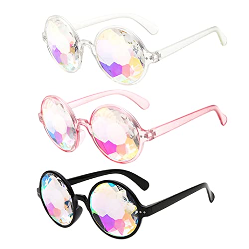 MEETOZ 3 Stück Kaleidoskop-Brille, Regenbogen-Prismen-Sonnenbrille mit Brillentuch, für Rave-Party, Festival, Dekoration, Gastgeschenke MEETOZ 3 Stück Kaleidoskop-Brille, Regenbogen-Prismen-Sonnenbrille mit Brillentuch, für Rave-Party, Festival, Dekoration, Gastgeschenke von MEETOZ
