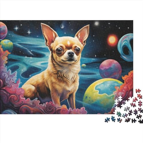 1000 Teile Puzzle Bunte Chihuahua-Puzzlespiel Geburtstagsgeschenke Puzzles Dekoratives Puzzle für Erwachsene und Jugendliche 75x50cm von MEFESE
