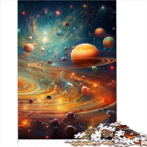 1000-teilige Puzzles, buntes Universum, quadratische Puzzles für Erwachsene und Kinder, Holzpuzzles, Lernspielzeug, Familienspiele (Größe 75x50cm) von MEFESE
