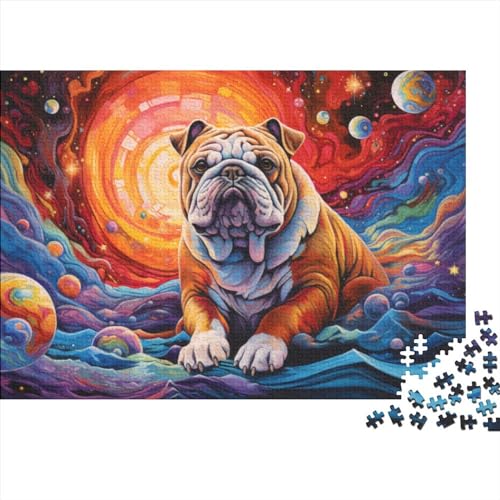 300 Teile Puzzle Galaxien Wellen Bulldoggen Puzzlespiel Geburtstagsgeschenke Puzzles Dekoratives Puzzle für Erwachsene und Jugendliche 40x28cm von MEFESE