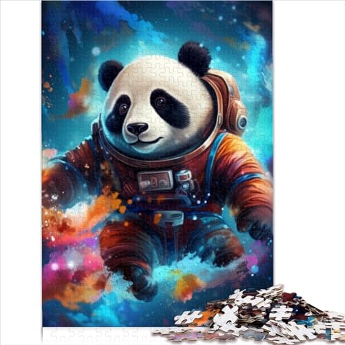 500 Teile Puzzle Galaxy Panda Puzzle für Erwachsene Holzpuzzle Lernspiele Heimdekoration Puzzle (Größe 52x38cm) von MEFESE
