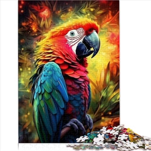 500 Teile Puzzle Tiere Vögel Papageien Puzzles für Erwachsene Holzpuzzles Anspruchsvolles Spiel (Größe 52x38cm) von MEFESE