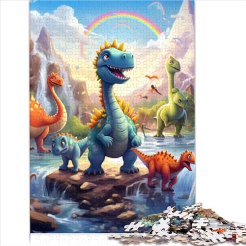 500-teiliges Puzzle, Dinosaurier-Welt-Puzzle, 500 Teile, Holz, kreative Puzzles für Geschenke für Familie und Freunde (Größe 52x38cm) von MEFESE