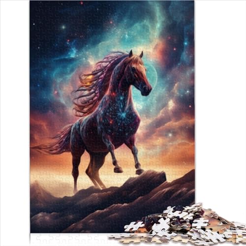 500-teiliges Puzzle, Galaxien, Pferde, Puzzle für Erwachsene, Holzpuzzle, Heimdekoration (Größe 52x38cm) von MEFESE
