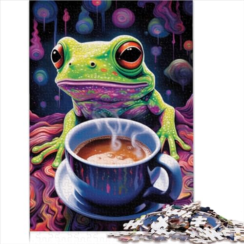 Art Animal Frog 500-teiliges Puzzle für Erwachsene, 500-teiliges Holzpuzzle, praktisches Spiel, Familiendekoration, 52x38cm von MEFESE