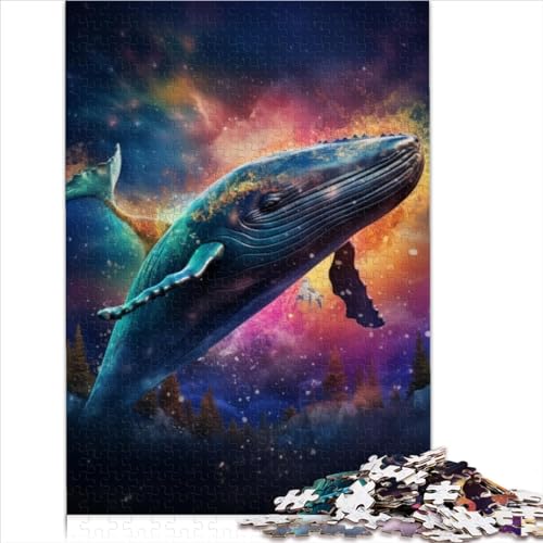 Bunte Blauwal-Puzzles 1000 Teile für Erwachsene Puzzles 1000 Teile Puzzle Lernspiele Puzzle Brain Challenge (Größe 75x50cm) von MEFESE
