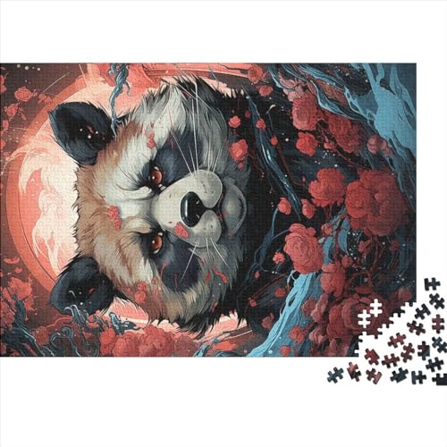 Buntes Panda-Puzzle für Erwachsene, 500 Teile, anspruchsvolles Holzpuzzle, Kindergeschenke, Puzzle, Familienspiele (Größe 52x38cm) von MEFESE