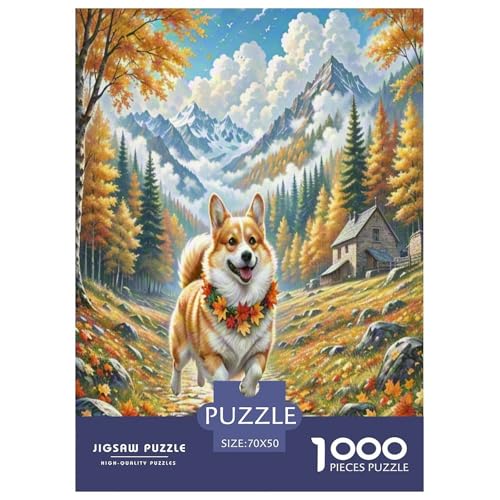 Corgi Puzzles 1000-teilige Schwer Puzzle Spielzeug Lernspiel Impossible Herausforderungsspielzeug Für Erwachsene Kinder 70x50cm/1000pcs von MEFESE