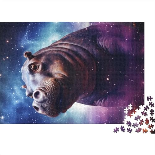Galaxien-Flusspferde-Puzzle für Erwachsene, 1000 Puzzles für Erwachsene, 1000-teiliges Puzzle, Lernspiele, Geschenk (Größe 75x50cm) von MEFESE
