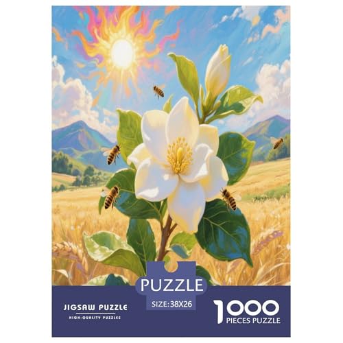 Gardenien Puzzle 1000-teilige Schwer Puzzle Spielzeug Lernspiel Impossible Herausforderung Spielzeug Für Erwachsene Kinder 38x26cm/1000pcs von MEFESE