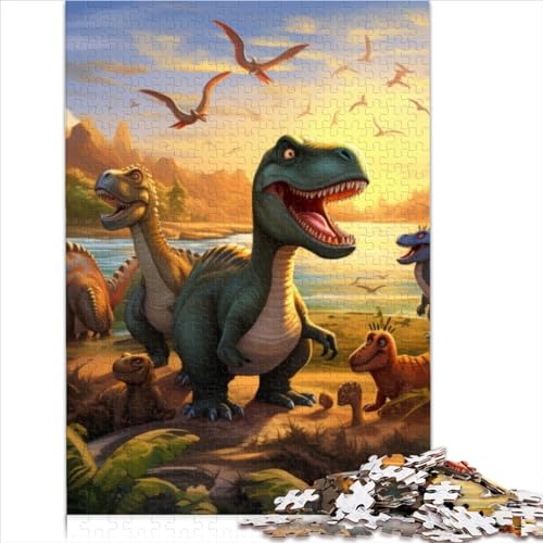Puzzle 1000 Teile Dinosaurier-Welt-Puzzles für Erwachsene und Jugendliche, Puzzles aus Holz, quadratische Puzzles, Spiele, Spielzeuge (Größe 75x50cm) von MEFESE