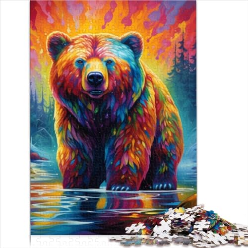 Puzzle 300 Teile Art Animal Bear Puzzles für Erwachsene und Jugendliche, Puzzles aus Holz, quadratische Puzzles, Spiele, Spielzeug, 40x28cm von MEFESE