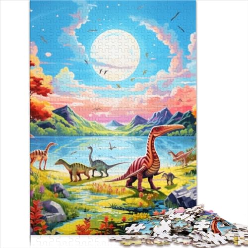 Puzzle 500 Teile Dinosaurier-Welt, kreative Puzzles für Erwachsene und Kinder, Holzpuzzles, Puzzles für Erwachsene, Geschenke (Größe 52x38cm) von MEFESE