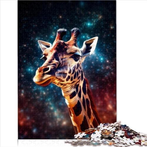Puzzle Tierstern Giraffe Holzpuzzles 500 Teile Puzzle Intellektuelles Spielzeug Puzzle für Erwachsene und Jugendliche Lässige Puzzles (Größe 52x38cm) von MEFESE