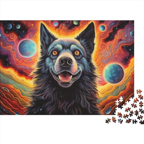 Puzzle mit Wellen-Sonnenuntergang-Hunden,kreative Puzzles für Erwachsene,500-teiliges Puzzle für Erwachsene und Jugendliche,Lernspielzeug,Geschenk,52x38cm von MEFESE