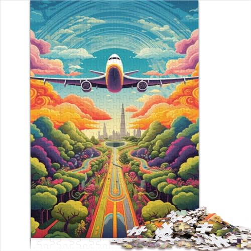 Puzzles 1000 Teile für Erwachsene Buntes Flugzeug 1000 Teile Puzzle für Erwachsene und Jugendliche, kreative Holzpuzzle-Lernspiele (Größe 75x50cm) von MEFESE