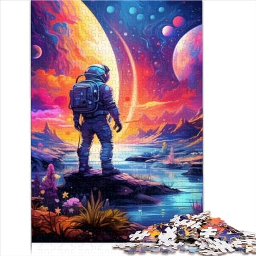 Puzzles 1000 Teile für Erwachsene | buntes Astronauten-Puzzle | 1000-teiliges Puzzle für Kinder, Holzpuzzle, Lernspiele (Größe 75x50cm) von MEFESE