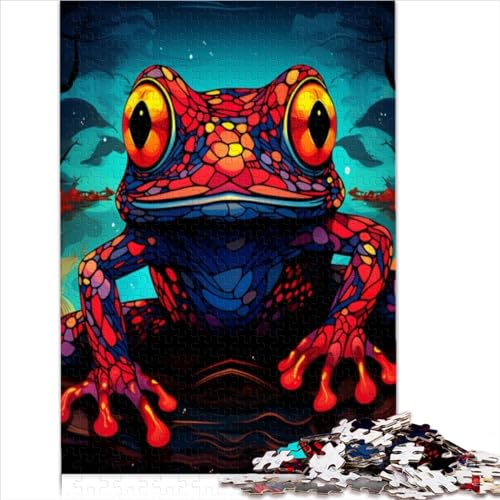 Puzzles Art Animal Frog 500 Teile Puzzle für Erwachsene Holzpuzzle Geeignet für Erwachsene und Kinder über 12 Jahre Spielzeug zum Stressabbau (Größe 52x38cm) von MEFESE