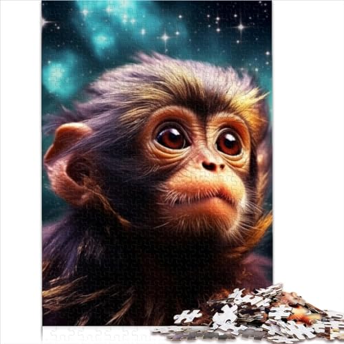 Puzzles für Erwachsene, 1000 Teile, Galaxie-Affen-Puzzles für Erwachsene, Holzpuzzles, lustiges Geschenk (Größe 75x50cm) von MEFESE