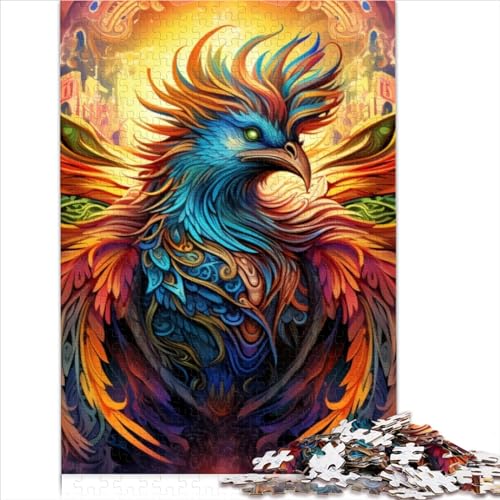 Puzzles für Erwachsene, 1000 Teile, klassisches psychedelisches Phönix-Vogel-Holzpuzzle, entspannendes Puzzlespiel, Denksportaufgaben (Größe 75x50cm) von MEFESE