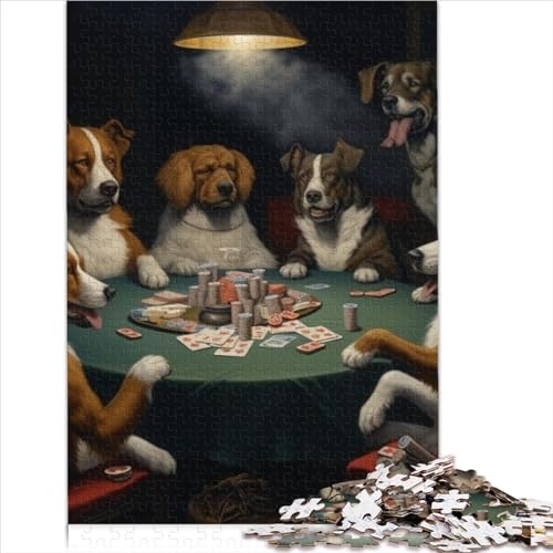 Puzzles für Erwachsene, 1000-teilige Puzzles für Erwachsene, Hunde Spielen Poker, Puzzles aus Holz, kreatives Puzzle, Familie, Freunde, Spiel, Puzzle, lustiges Spielzeug, Geschenke (Größe 75x50cm) von MEFESE