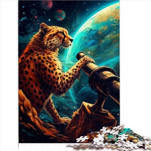 Puzzles für Erwachsene, 300 Teile, Galaxie-Leoparden-Puzzle, kreative Puzzles für Erwachsene, Geschenke für Erwachsene und Jugendliche (Größe 40x28cm) von MEFESE