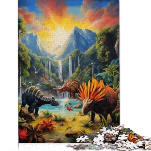 Puzzles für Erwachsene, Dinosaurierwelt, 500-teiliges Puzzle, Holzpuzzle für Erwachsene und Kinder ab 12 Jahren, lustige Puzzlespiele (Größe 52x38cm) von MEFESE