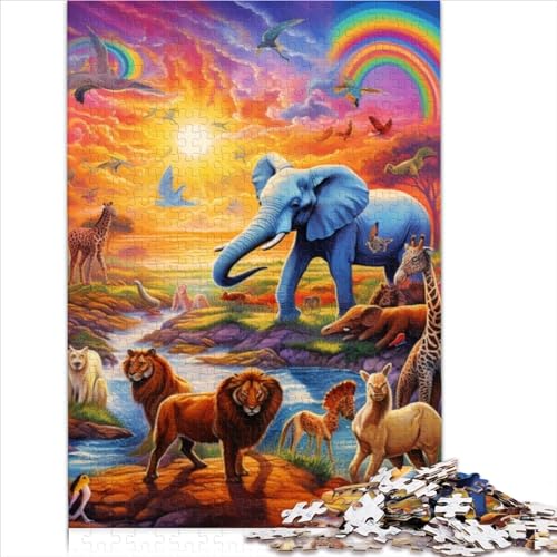 Puzzles für Erwachsene, afrikanische Tiere, 1000-teiliges Puzzle, Holzpuzzle für Erwachsene und Kinder ab 12 Jahren, Spielzeug-Wanddekoration (Größe 75x50cm) von MEFESE