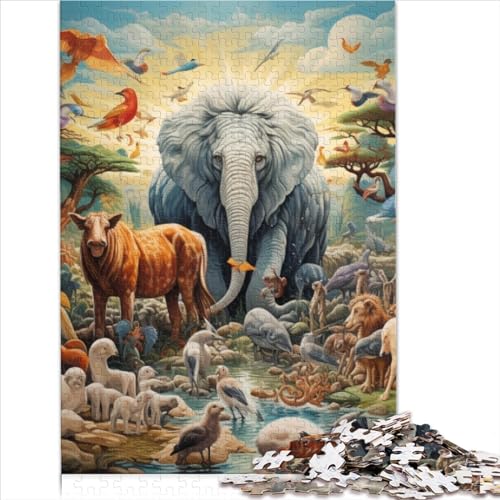 Puzzles mit 500 Teilen für Erwachsene, afrikanische Tiere, Holzpuzzle, Freizeitspielzeug, Lernspiel, 52x38cm von MEFESE