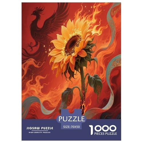 Sonnenblumen Puzzle 1000 Teile Schwer Puzzle Spielzeug Lernspiel Impossible Herausforderungsspielzeug Für Erwachsene Und Kinder Ab 14 Jahren 70x50cm/1000pcs von MEFESE