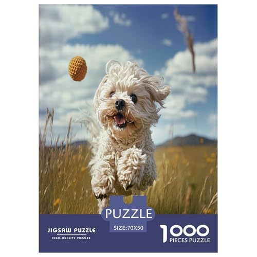 West Highland Weißer Terrier Puzzles 1000 Teile Schwer Puzzle Spielzeug Pädagogisches Spiel Impossible Herausforderungsspielzeug Für Erwachsene Und Kinder Ab 14 Jahren 70x50cm/1000pcs von MEFESE
