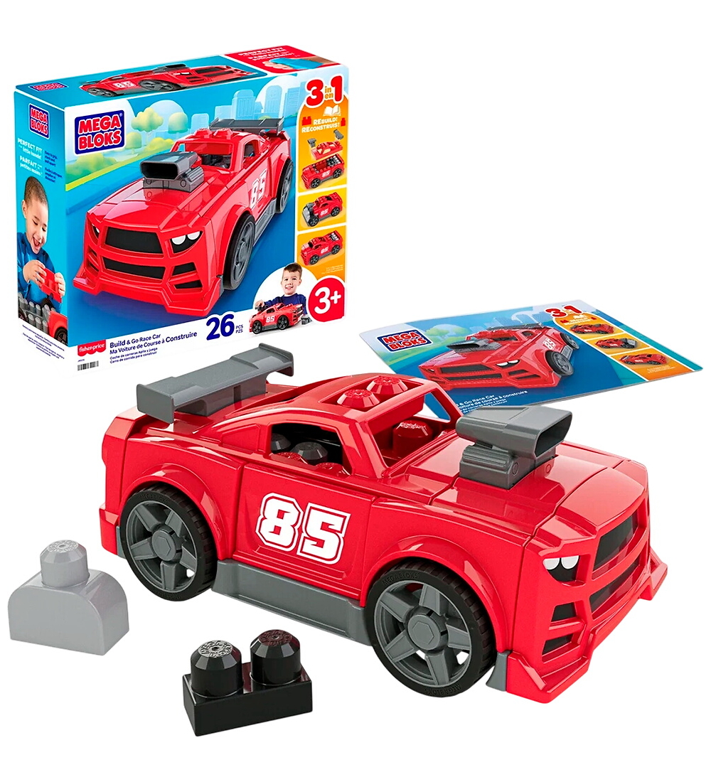 MEGA Bloks Bauklötze - 26 Teile - Bauen & Losfahren Race Autos - MEGA Bloks - One Size - Klötze von MEGA Bloks