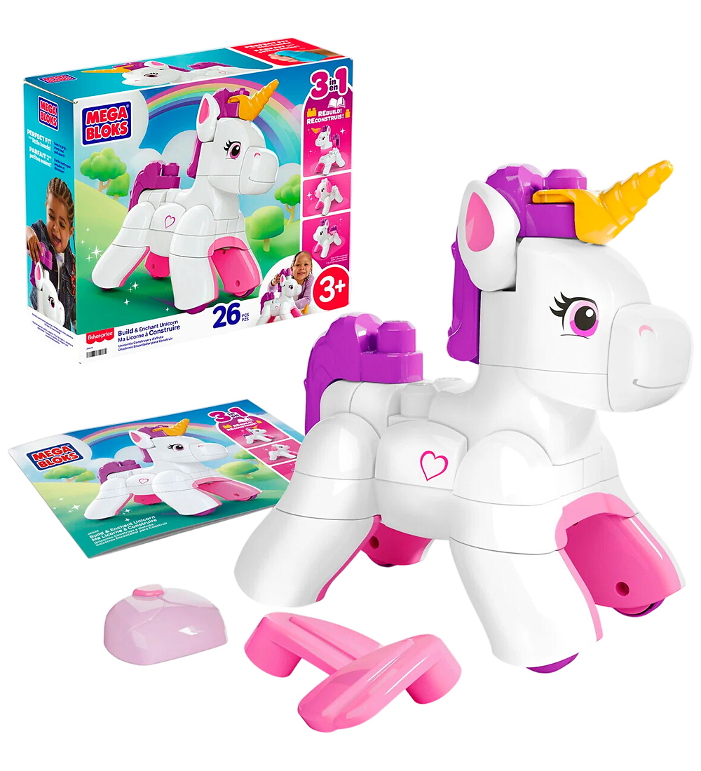 MEGA Bloks Bauklötze - 26 Teile - Bauen & Verzaubern Unicorn - MEGA Bloks - One Size - Klötze von MEGA Bloks