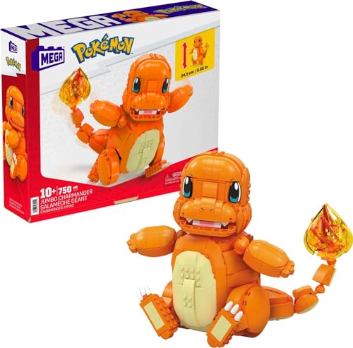 Mega Construx HHL13 - Pokémon Jumbo Glumanda Bauset, Spielset mit 750 Bausteinen und beweglichen Gliedmaßen, Spielzeug für Kinder ab 10 Jahren von Mega Brands