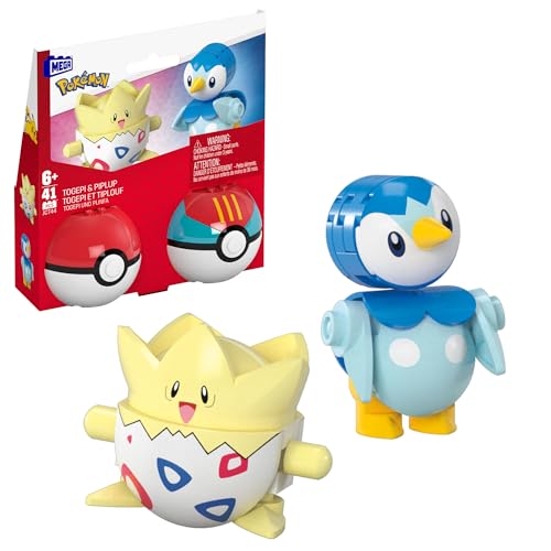 MEGA Pokémon Actionfigur Bauspielzeug-Set, Pokéball 2er-Pack, Togepi und Plinfla mit 41 Teilen, für Kinder, JCT44 von Mega Brands