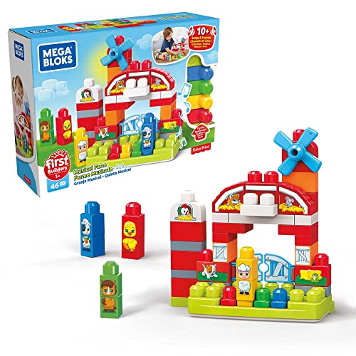 MEGA Bloks GCT50 - Musikspaß-Bauernhof mit 46 Teilen, Spielzeug ab 1 Jahr von Mega Brands