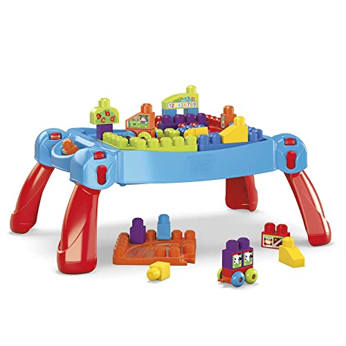 MEGA CNM42 - Mega Bloks BAU- und Spieltisch mit großen Bauklötzen, Bauspielzeug für Kleinkinder (30 Teile), Spielzeug für Kinder ab 1 Jahr von Mega Brands
