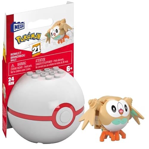 MEGA Pokémon Rowlet Building Toy Kit, Poseable Action Figure (24 Pieces) for Kids von Mega Brands