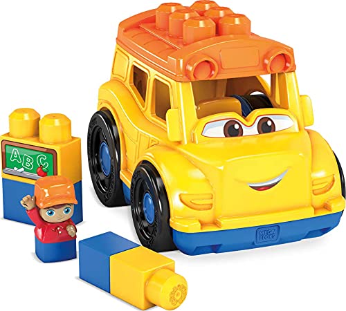 MEGA Bloks GCX10 - Kleines Fahrzeug Schulbus, 6 Teile, Mehrfarbig, Spielzeug ab 1 Jahr von MEGA