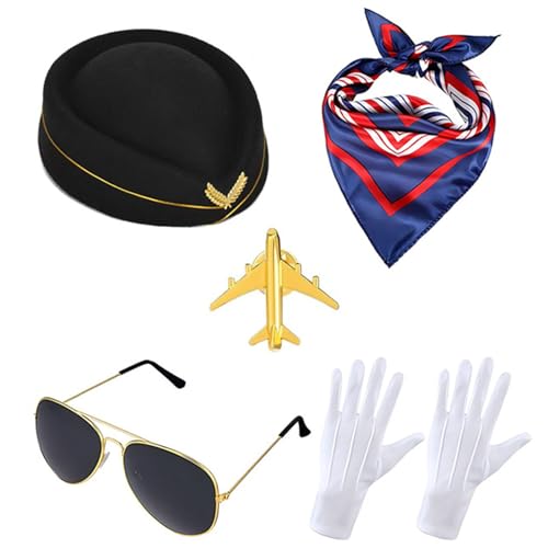 MEIBAOGE Airline Captain Kostüm Make Up Set Stewardesses Make Up Hut Bequem Stoff Uniform für Thema Event MEIBAOGE Airline Captain Kostüm Make Up Set Stewardesses Make Up Hut Bequem Stoff Uniform für Thema Event von MEIBAOGE