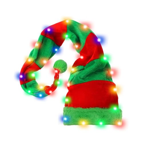 MEIBAOGE Fröhlicher Elfenhut, beleuchteter langer Hut, Slouch-Weihnachts-Kopfbedeckung, Baggy-Mütze, lange Kappen, schelmische Elfen MEIBAOGE Fröhlicher Elfenhut, beleuchteter langer Hut, Slouch-Weihnachts-Kopfbedeckung, Baggy-Mütze, lange Kappen, schelmische Elfen von MEIBAOGE