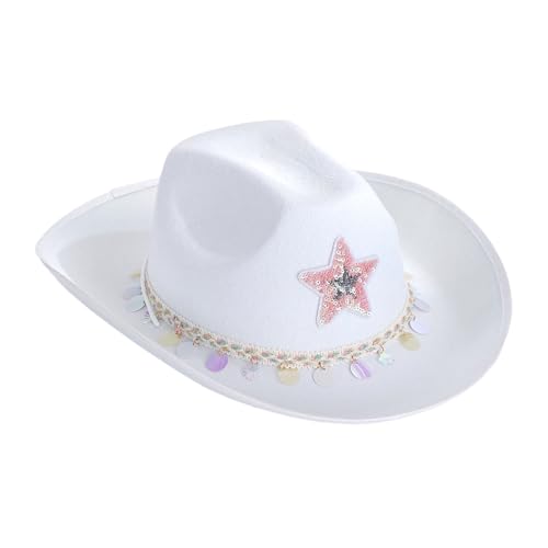 MEIBAOGE Glitzernder Stern Pailletten Hut Westernhut Junggesellenabschied Hut Halloween Frauen Hut für Verkleiden Cosplay Party Kostüm MEIBAOGE Glitzernder Stern Pailletten Hut Westernhut Junggesellenabschied Hut Halloween Frauen Hut für Verkleiden Cosplay Party Kostüm von MEIBAOGE