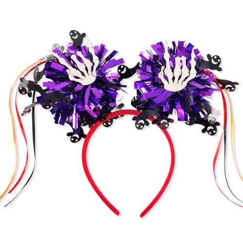 MEIBAOGE Halloween Quaste Stirnband Fransen Regenbogen Haarreifen Skelett Hand Haarschmuck Kreative Party Kostüm von MEIBAOGE