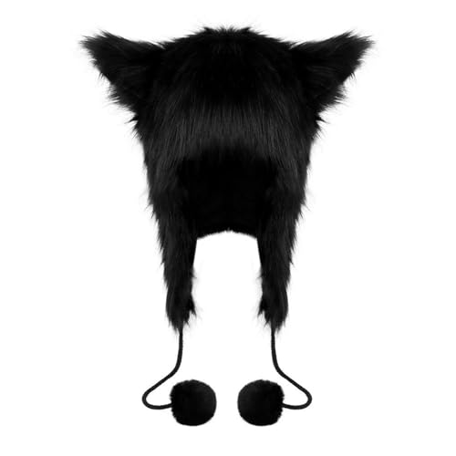 MEIBAOGE Plüsch Katzenohren Hut Kopfbedeckung Warm Pelzhut für Halloween Kostüm Cosplay Party Zubehör Winter Winddicht Hut von MEIBAOGE