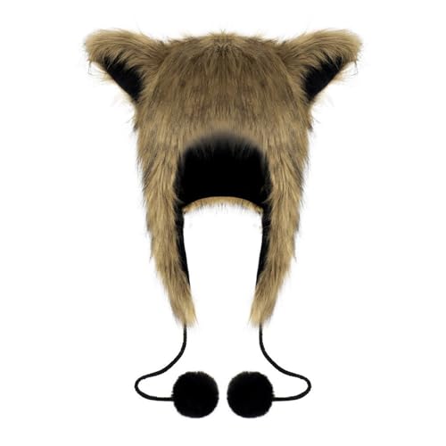MEIBAOGE Plüsch Katzenohren Hut Kopfbedeckung Warm Pelzhut für Halloween Kostüm Cosplay Party Zubehör Winter Winddicht Hut von MEIBAOGE