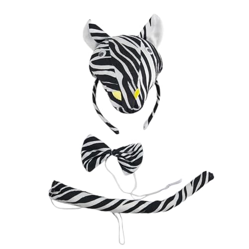 MEIBAOGE Zebras Kostüm Stirnbänder Set Halloween Party Kopfbedeckung Kinder Dress Up Gear für Tiermottopartys MEIBAOGE Zebras Kostüm Stirnbänder Set Halloween Party Kopfbedeckung Kinder Dress Up Gear für Tiermottopartys von MEIBAOGE