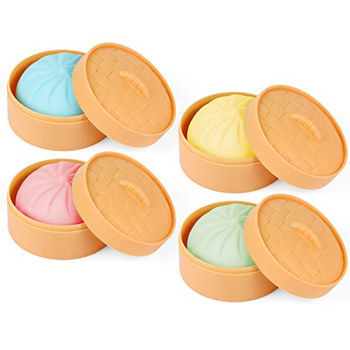 MEIEST Bunte Knödel, Stressbälle, sensorisches Spielzeug, Knödel, Stressabbau, Handspielzeug, Anti-Angst-Dutt mit Lebensmittel-Dampfgarer, dehnbares Schreibtisch-Spielzeug, 4 Stück MEIEST Bunte Knödel, Stressbälle, sensorisches Spielzeug, Knödel, Stressabbau, Handspielzeug, Anti-Angst-Dutt mit Lebensmittel-Dampfgarer, dehnbares Schreibtisch-Spielzeug, 4 Stück von MEIEST