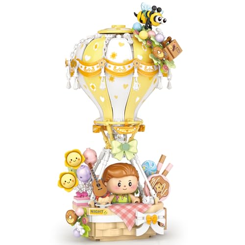 MEIEST Heißluftballon Bausteine Set,Fantasie Traumreise Sammlung Bau Ziegel Spielzeug,Wohnkultur (Süßigkeiten) von MEIEST
